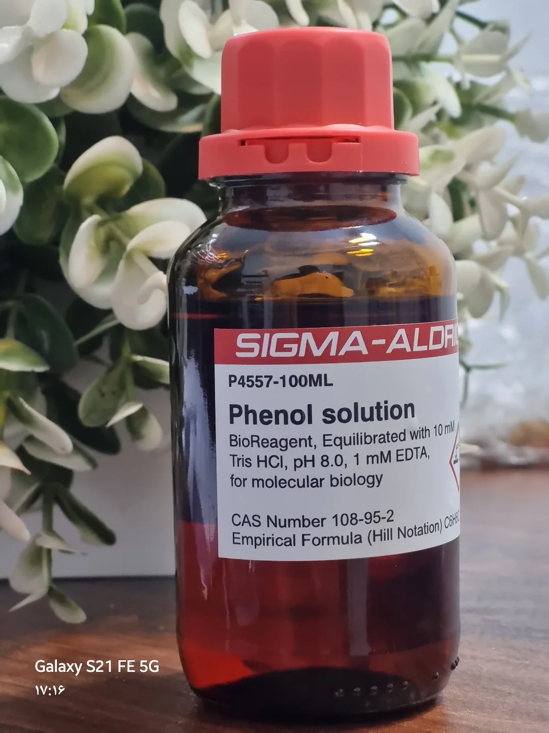 محلول فنول SigmaAldrich  واحد ۱۰۰ سی‌سی  کد محصول:p4557