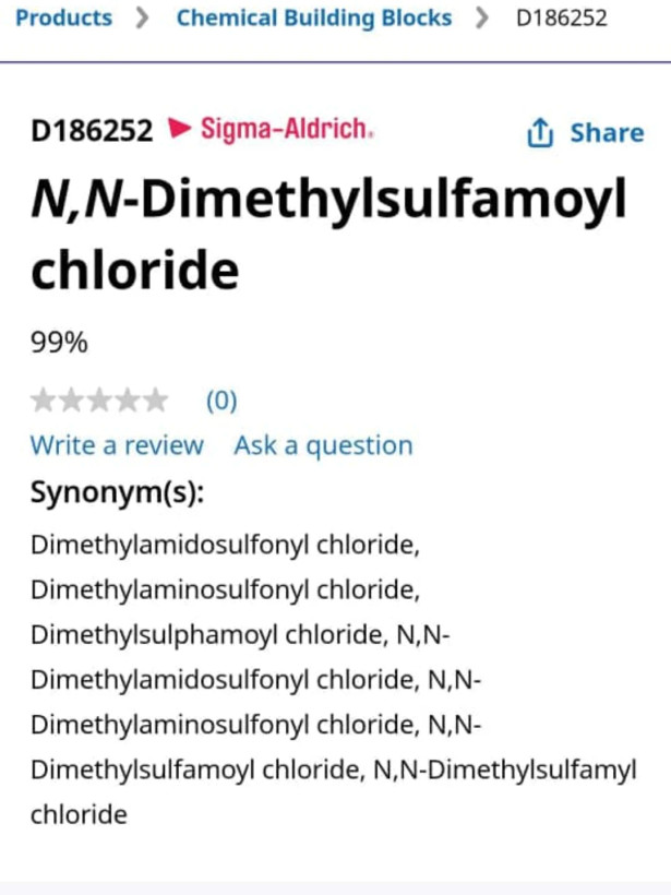 N‑Dimethylsulfamoyl Chloride با خلوص ۹۹٪