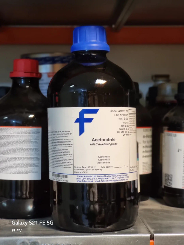 استونیتریل (Acetonitrile) گرید HPLC Gradient – Fisher Scientific