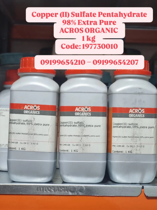 مس(II) سولفات پنجآبه ۹۸% خالص Extra Pure – ACROS ORGANIC